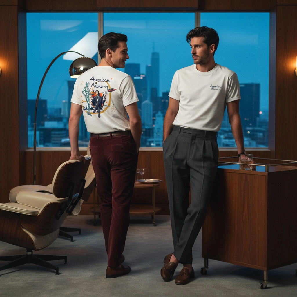 Atomic Age tee, white — alternate view