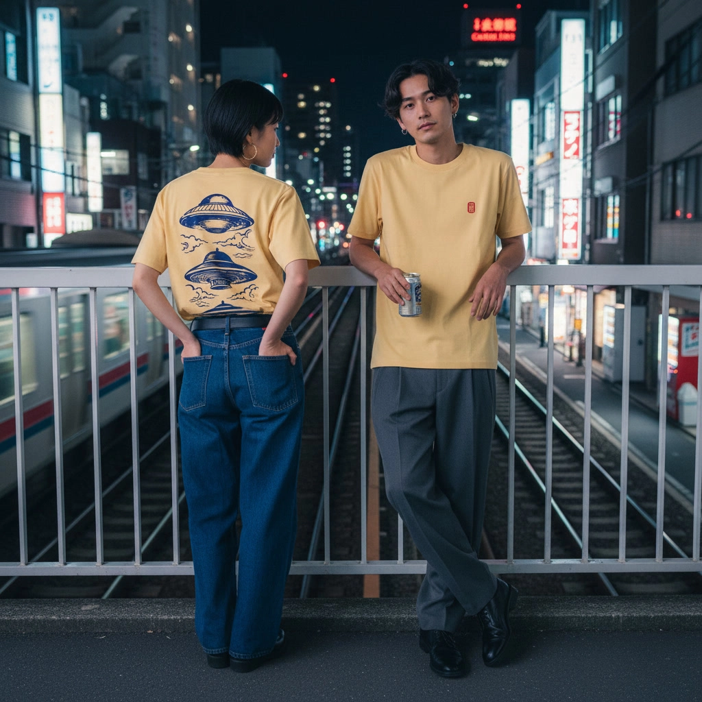 Fukushima Prefecture tee, faded mustard — alternate view