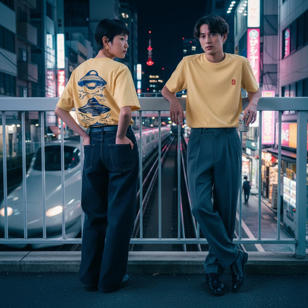 Fukushima Prefecture tee, faded mustard — alternate view